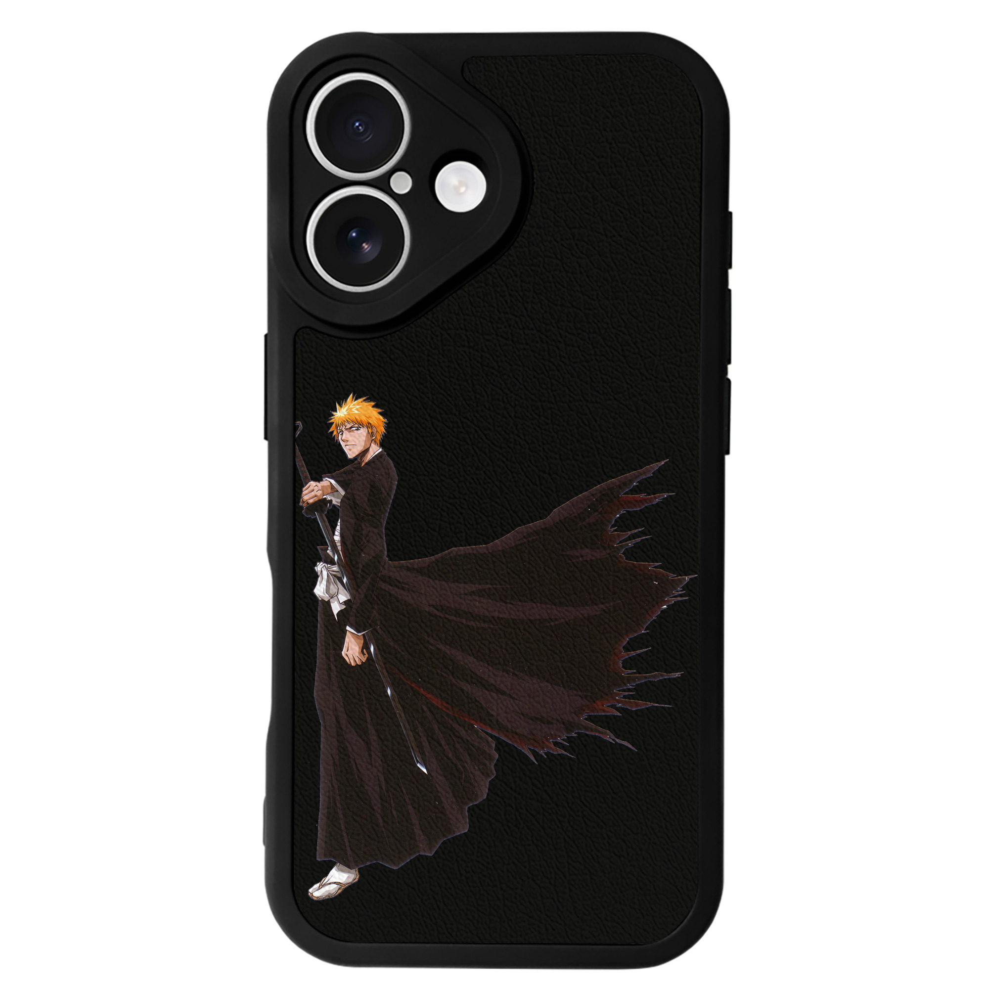 ブリーチ 黒崎一護（くろさき いちご）BLEACH Kurosaki Ichigo 【iPhone 16シリーズ対応】シリコンスマホケース（レザー調） 材質：シリコン